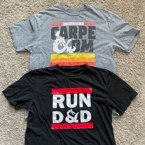 D&D | Bundle of TWO tees | Carpe DM / RUN D&D dungeons dragons shirts XL